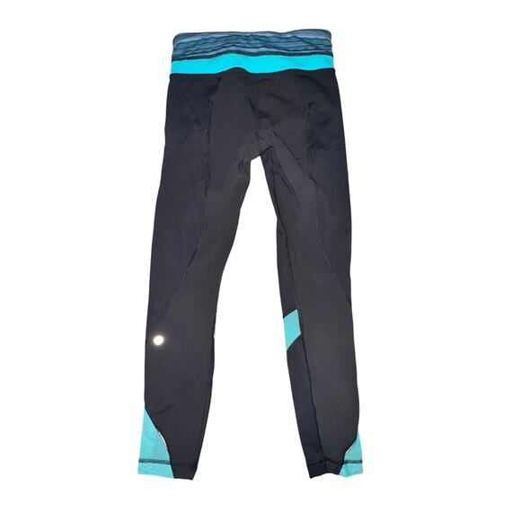 Lululemon Inspire Tight II Black Space Dye Twist Blue Women's 4 Mesh Luxtreme - Picture 4 of 7